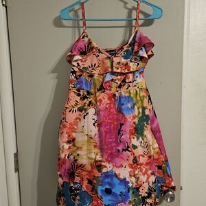Wet Seal Blue and Pink Spaghetti Strap Sundress